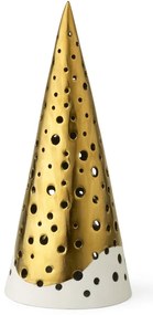 Nobili aranyszínű porcelán gyertyatartó, magasság 19 cm - Kähler Design