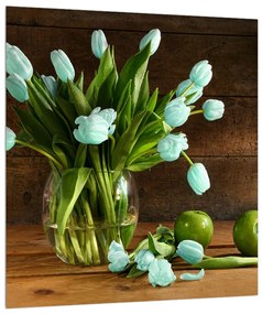 Kék tulipánok a vázában (30x30 cm)