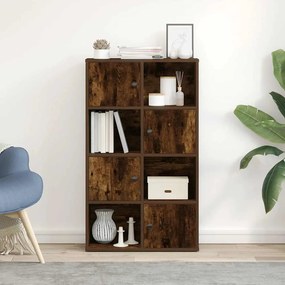 füstös tölgy színű szerelt fa könyvszekrény 60x24x101,5 cm