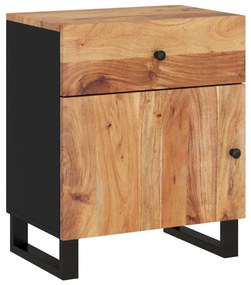 Tömör akácfa és szerelt fa éjjeliszekrény 50 x 33 x 60 cm