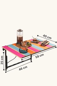 Duvar fém faliasztal, 58 cm