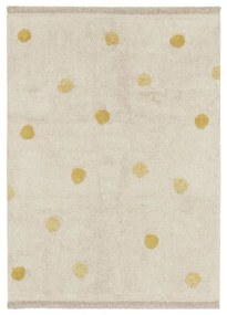 Okkersárga-krémszínű mosható kézi szövésű pamut gyerek szőnyeg 120x160 cm Hippy Dots Honey – Lorena Canals