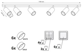 spotlámpa MARIBEL 6xGU10/10W/230V fehér