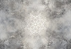 Fotótapéta - Szürke minta mandalával (147x102 cm)