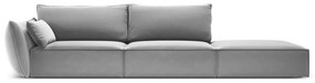 Világosszürke bársony kanapé, bal oldali 264 cm Vanda – Mazzini Sofas