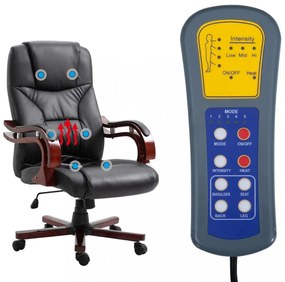 vidaXL fekete műbőr irodaszék