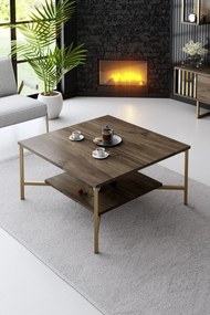Dohányzóasztal Gold Line - Walnut, Black