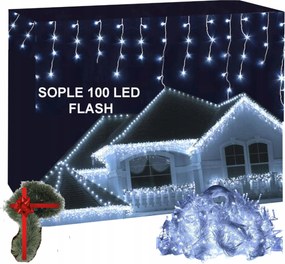 Jégcsap 100 Led Lámpa Fehér Hideg Fix Fényfüggöny