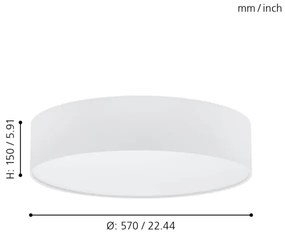 Eglo 97611 - Mennyezeti lámpa PASTERI 3xE27/25W/230V 57 cm