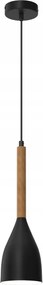 Luminex Függő Lámpa Múzsa New Fekete E27 15W Fém/Fa