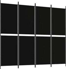 vidaXL 4 paneles fekete szövet térelválasztó 200 x 180 cm