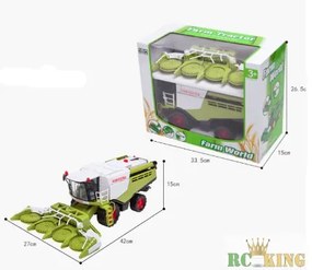 Új Farm Tractor Lendkerekes Kombájn Model Forgó Tárcsákkal Gumi Kerekekkel Combine