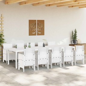 Kert étkező szett párnával 11 pcs Fehér Polyrattan és acél