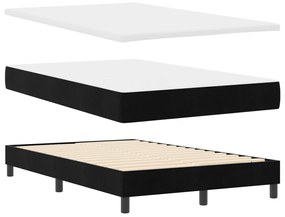 Box Spring Ágy Matraccal &amp; LED Fekete 120x190 cm Bársony