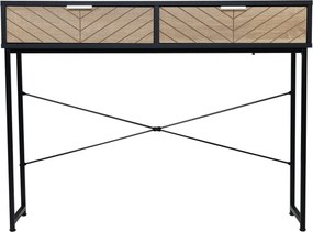 HOMCOM Keskeny Konzolasztal Bejárati Konzolasztal 2 Fiókkal Faragott vonalakkal Modern Stílusban Hallba, Bejáratba, Nappaliba, Hálószobába 100x30x75 c