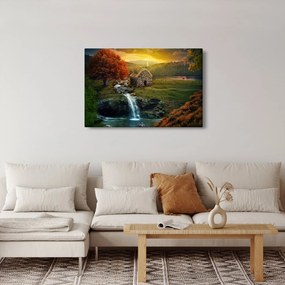 Egy ház képe egy mesebeli tájban (90x60 cm)