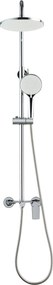 Invena Rikia, zuhanyszett 3 funkciós karos keverőcsappal, kézi és fejzuhannyal, króm, INV-AU-24-B01-G