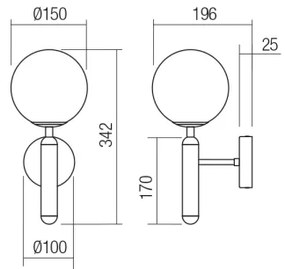 Redo 01-3127 - Fali lámpa HAIKU 1xE14/28W/230V fekete