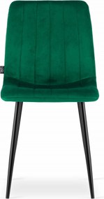 Zöld étkezőszék LAVA bársony fekete lábakkal