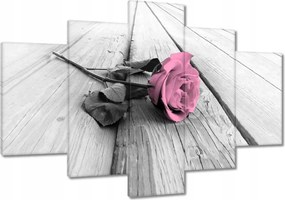 Festmények 120x80 Rózsa világos deszkákon