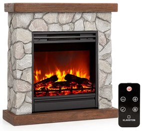 Klarstein Lienz, elektromos kandalló, 1800 W, kő hatás, távirányító, barna