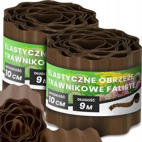 Gyepszegély 10 cm 18 m Kerti Hullámos Paliszád Border Barna Us-t