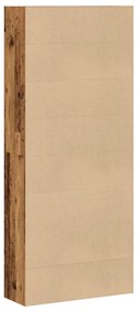 antik fa színű szerelt fa könyvszekrény 80 x 30 x 189 cm