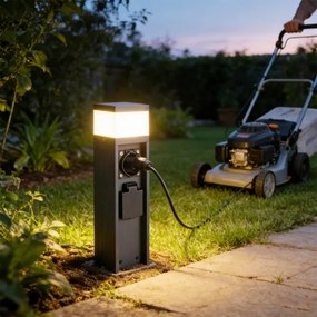 Brilagi -Kültéri lámpa 2 db SCHUKO aljzattal PILLAR 1xG9/11W/230V IP44 antracit