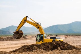 Illusztráció Excavator loading earth into dump, Pro-syanov