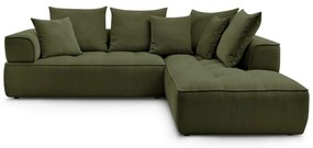 Zöld zsenília sarokkanapé (jobb oldali-L alakú) Whesley – Bobochic Paris