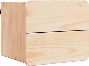 vidaXL Éjjeli asztal fiókkal Barna 39 x 34 x 33 cm Tömör fenyőfa