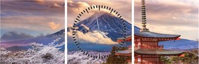 Kép - Fuji hegy (órával) (90x30 cm)