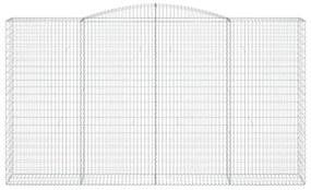 6 db íves horganyzott vas gabion kosár 400x50x220/240 cm