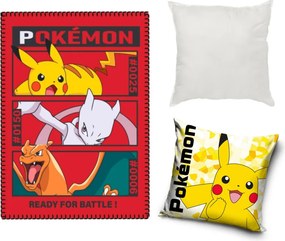 Pokémon Battle Electro polár takaró, párnahuzat és párna szett 3 db-os