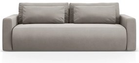 Világosszürke bársony kinyitható tárolóhelyes kanapé 238 cm Belfast – Cosmopolitan Design