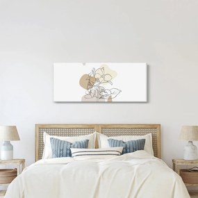 Kép - Bézs virágok pillangóval N⁰1 (120x50 cm)