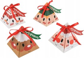 karácsonyi doboz x 12 db vegyes minták 7,3 x 7,3 x 8,3 cm