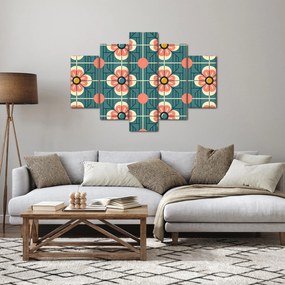 Kép - Retro virágminta (150x105 cm)