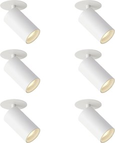6 darabos modern süllyesztett spotlámpa szett fehér GU10 50mm IP44 - Chels