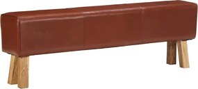 vidaXL barna valódi bőr és tömör akácfa tornapad 160 cm