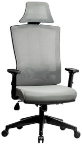 Ello ergonómikus irodai forgószék deréktámasszal, fejtámasszal, 3D Air mesh hálós