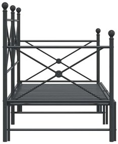 kihúzható kanapéágy matrac nélkül fekete 80x200 cm acél