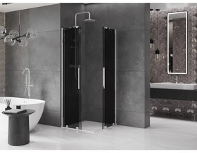 Mexen Velar Duo, zuhanykabin tolóajtóval 100 x 100 cm, 8mm szürke üveg, króm, 871-100-100-42-01