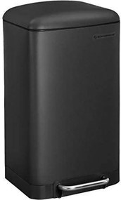Konyhai szemetes, 30 literes , acélpedálos kuka fedéllel és belső vödörrel,  fekete