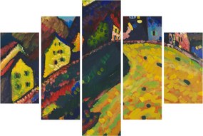Kép - Vasily Kandinsky, Houses at Murnau, reprodukciók (150x105 cm)