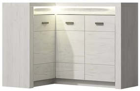 Sarok komód Nadenas N15 O (fehér craft tölgy) (meleg LED világítással). 1104885