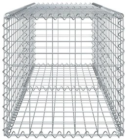 horganyzott vas gabion kosár fedéllel 200 x 50 x 50 cm