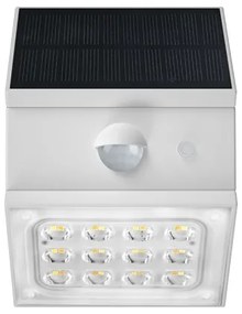 LED fali napelemes lámpa érzékelővel LED/2,5W/3,7V IP65 1200 mAh fehér