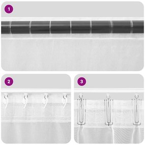 vidaXL 2 db barna fátyolfüggönyök fülecske tetejével 140x260 cm
