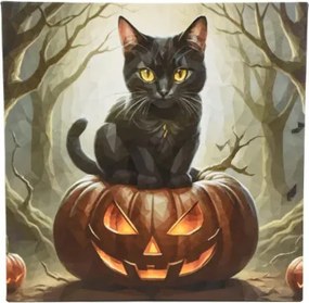 Fali festmény macska tökön 4 LED 40 x 40 cm